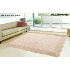 플라워 투톤 밍크 카페트(퀸사이즈)