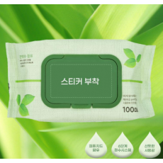 그린터치 물티슈100매(245g)캡형(스티커포함)