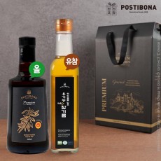 포스티보나 프리미엄2종(프리미엄올리브500,유기농저온참기름250)