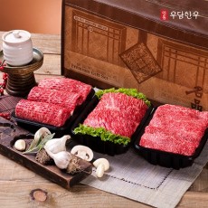 (면세) [안동우담한우]1+등급이상 한우 정육 실속세트 3호 1.5kg(국거리500g + 불고기500g + 산적500g)